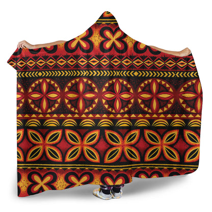 Tonga Hooded Blanket Ngatu Tapa Tribal Pattern