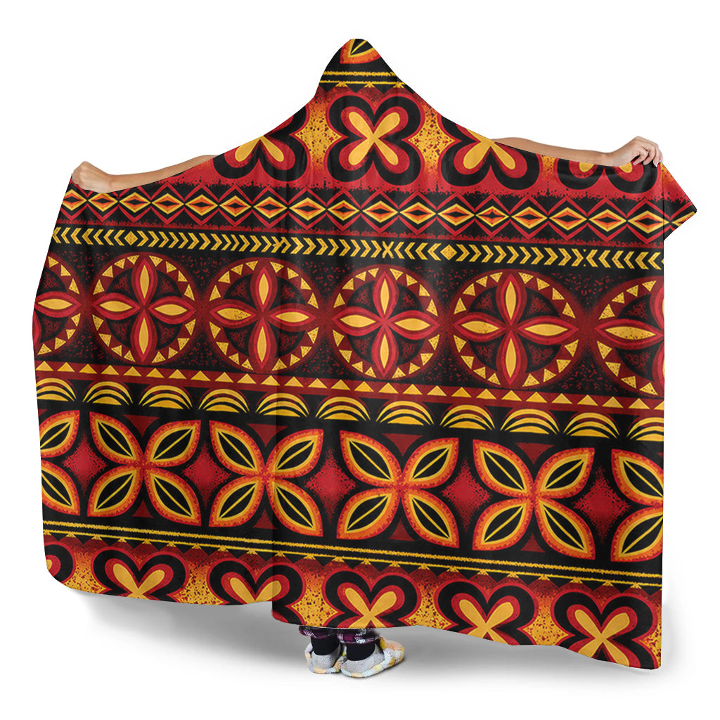 Tonga Hooded Blanket Ngatu Tapa Tribal Pattern