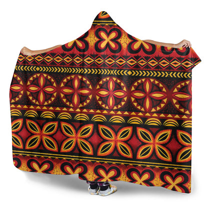 Tonga Hooded Blanket Ngatu Tapa Tribal Pattern