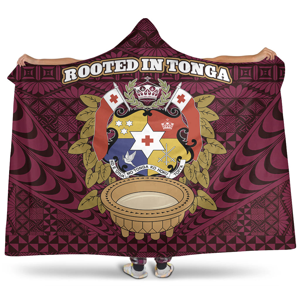 Tonga Hooded Blanket Rooted In Tonga Coat Of Arms Kava Bowl Ngatu Style