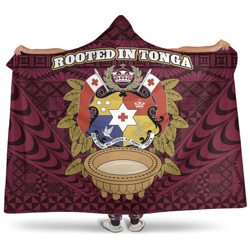 Tonga Hooded Blanket Rooted In Tonga Coat Of Arms Kava Bowl Ngatu Style