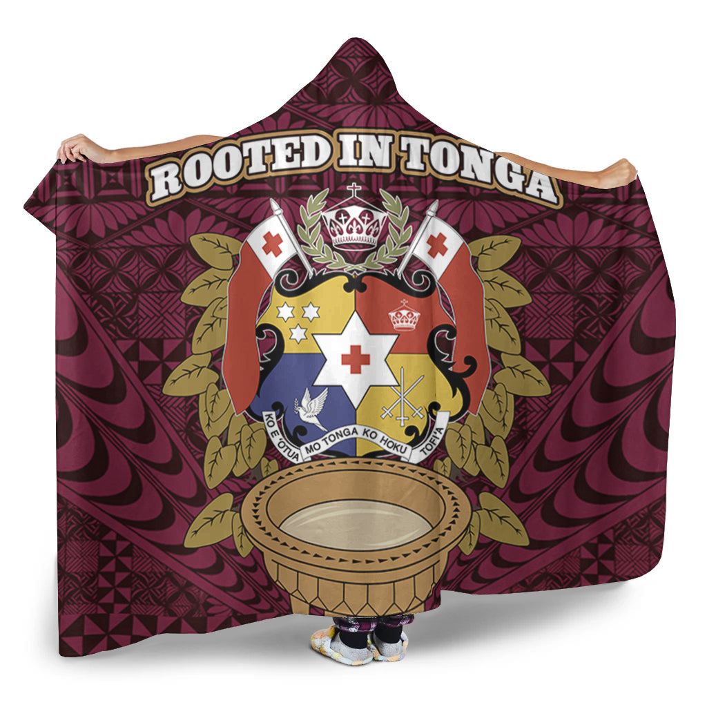 Tonga Hooded Blanket Rooted In Tonga Coat Of Arms Kava Bowl Ngatu Style