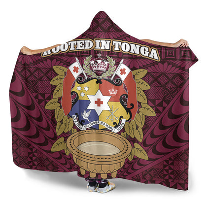 Tonga Hooded Blanket Rooted In Tonga Coat Of Arms Kava Bowl Ngatu Style