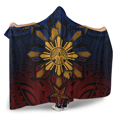 Philippines Filipinos Hooded Blanket Golden Sun Islands Tribal Style