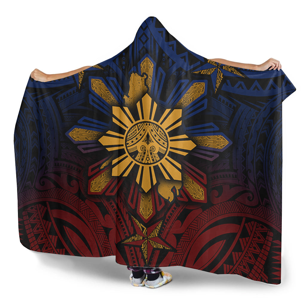 Philippines Filipinos Hooded Blanket Golden Sun Islands Tribal Style