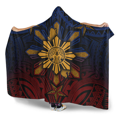 Philippines Filipinos Hooded Blanket Golden Sun Islands Tribal Style