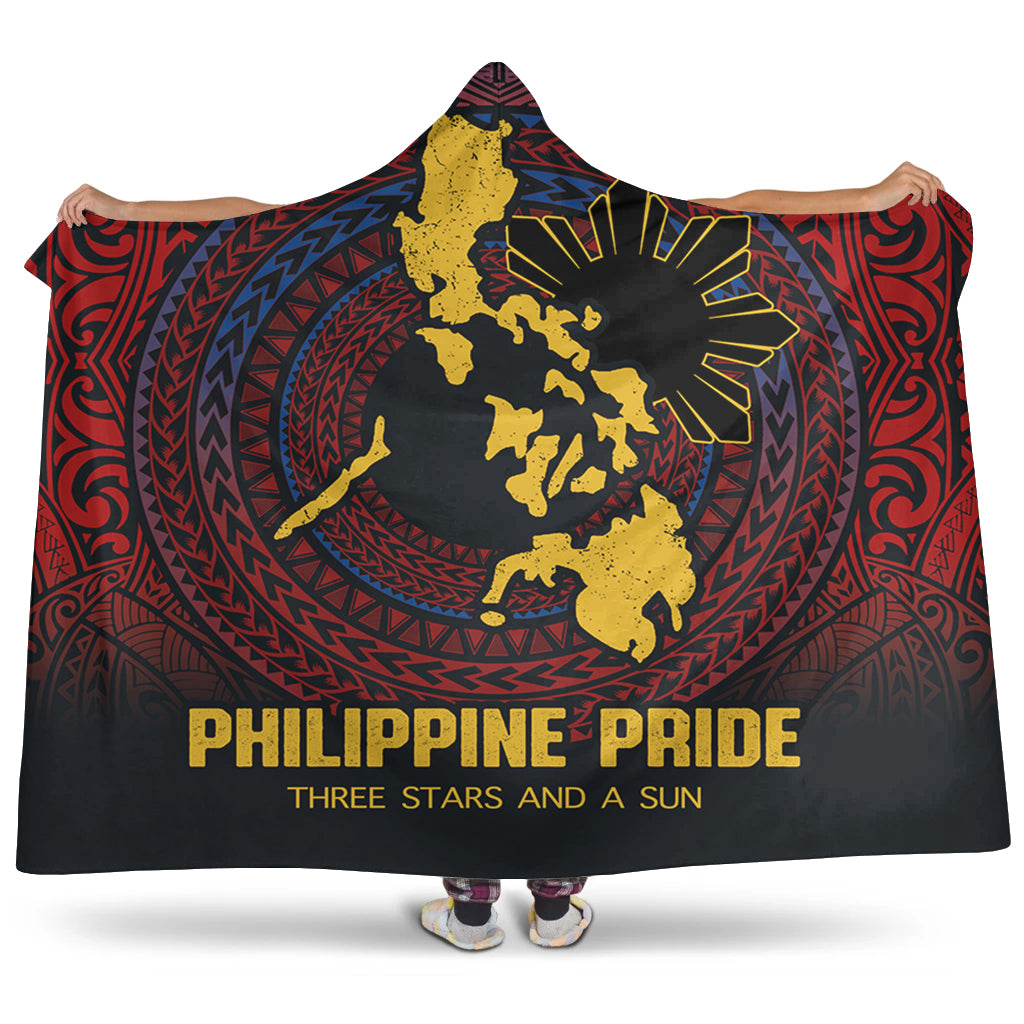 Philippines Filipinos Hooded Blanket Philippine Pride Three Stars and A Sun