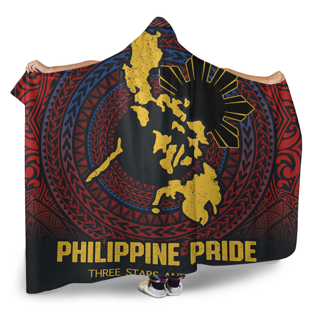 Philippines Filipinos Hooded Blanket Philippine Pride Three Stars and A Sun