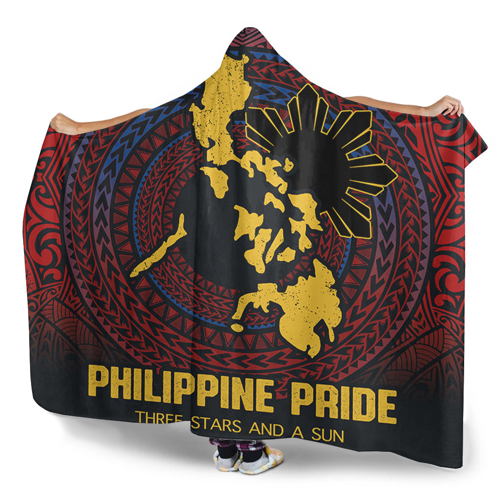 Philippines Filipinos Hooded Blanket Philippine Pride Three Stars and A Sun