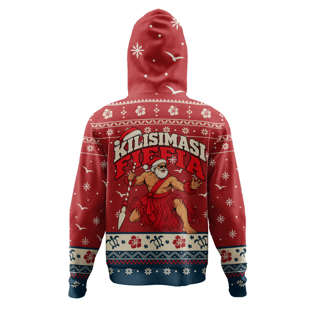 Tonga Hoodie Ugly Christmas Kilisimasi Fiefia Tongan Warrior Santa