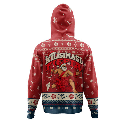 Tonga Hoodie Ugly Christmas Kilisimasi Fiefia Tongan Warrior Santa