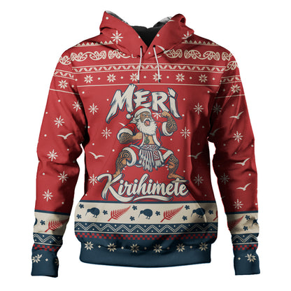 New Zealand Hoodie Ugly Christmas Meri Kirihimete Maori Haka Santa