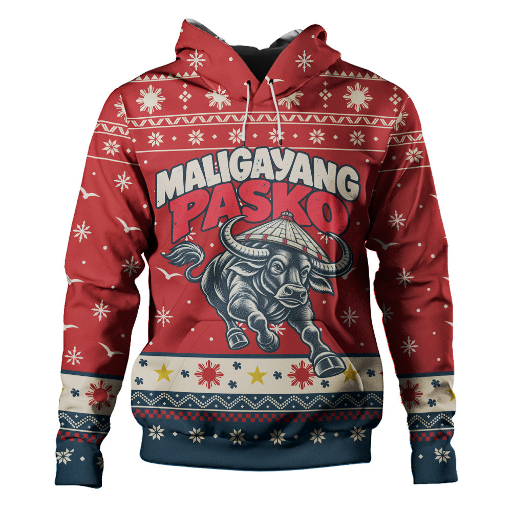 Philippines Filipinos Hoodie Ugly Christmas Maligayang Pasko Filipino Carabao