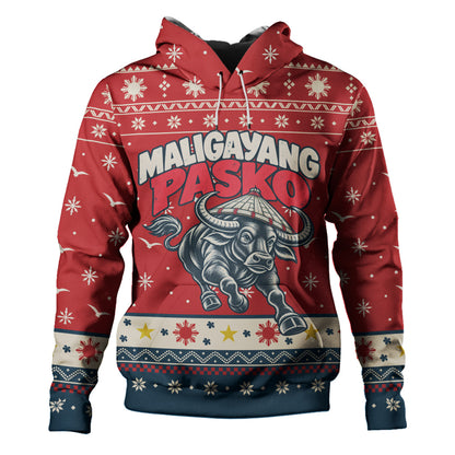 Philippines Filipinos Hoodie Ugly Christmas Maligayang Pasko Filipino Carabao