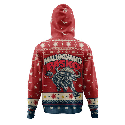 Philippines Filipinos Hoodie Ugly Christmas Maligayang Pasko Filipino Carabao
