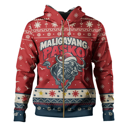 Philippines Filipinos Hoodie Ugly Christmas Maligayang Pasko Filipino Santa Carabao