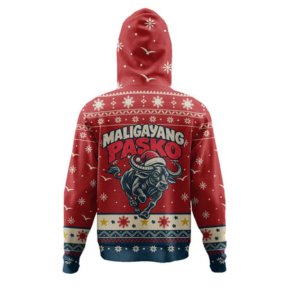 Philippines Filipinos Hoodie Ugly Christmas Maligayang Pasko Filipino Santa Carabao