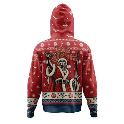 Hawaii Hoodie Ugly Christmas Mele Kalikimaka King Kamehameha