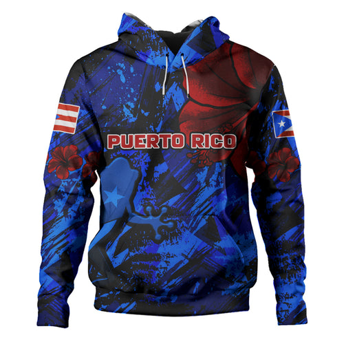 Puerto Rico Hoodie Coqui Frog Flag Hibiscus Tropical Floral Pride