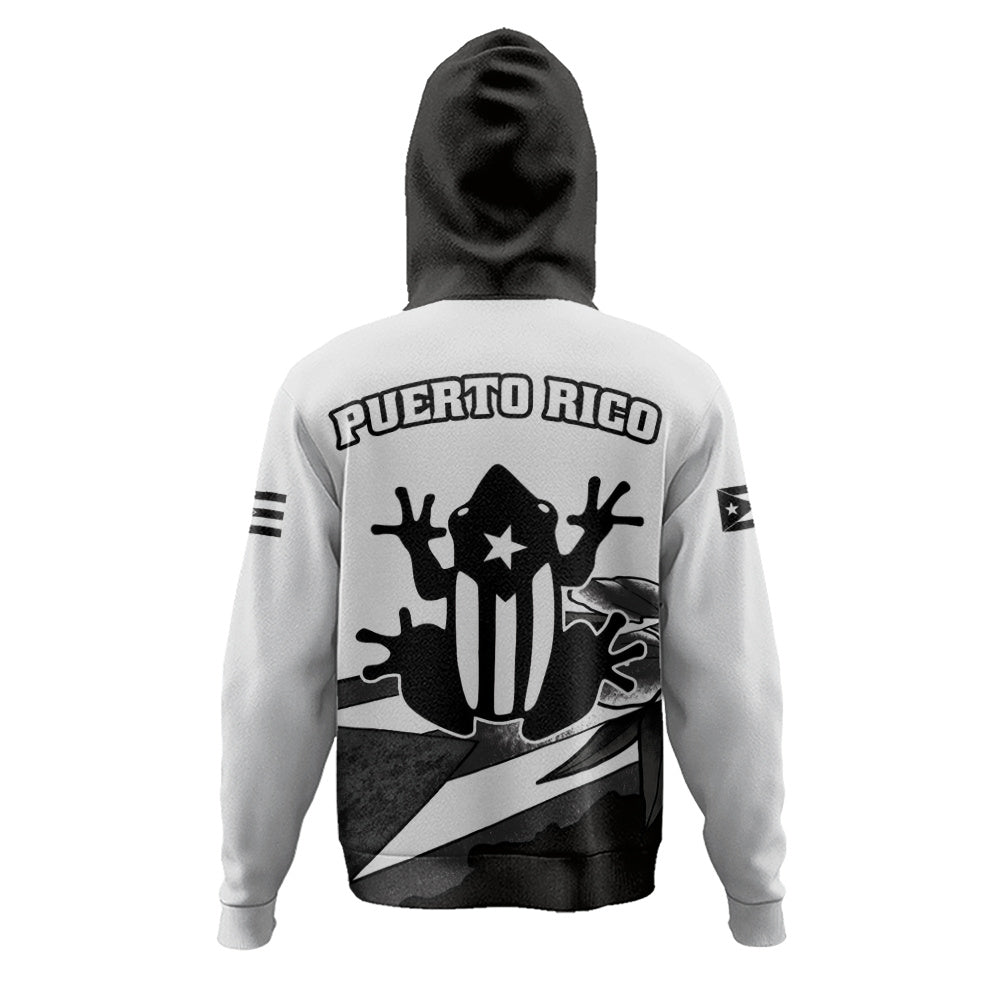 Puerto Rico Hoodie Coqui Frog Puerto Rican Flag Tropical Floral Boricua Pride