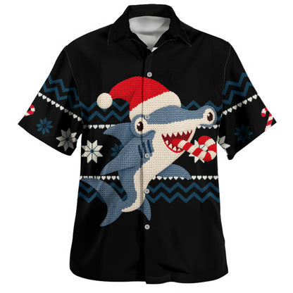 Hawaii Hawaiian Shirt The Hungry Hammerhead Shark Christmas