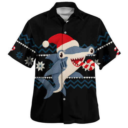 Hawaii Hawaiian Shirt The Hungry Hammerhead Shark Christmas