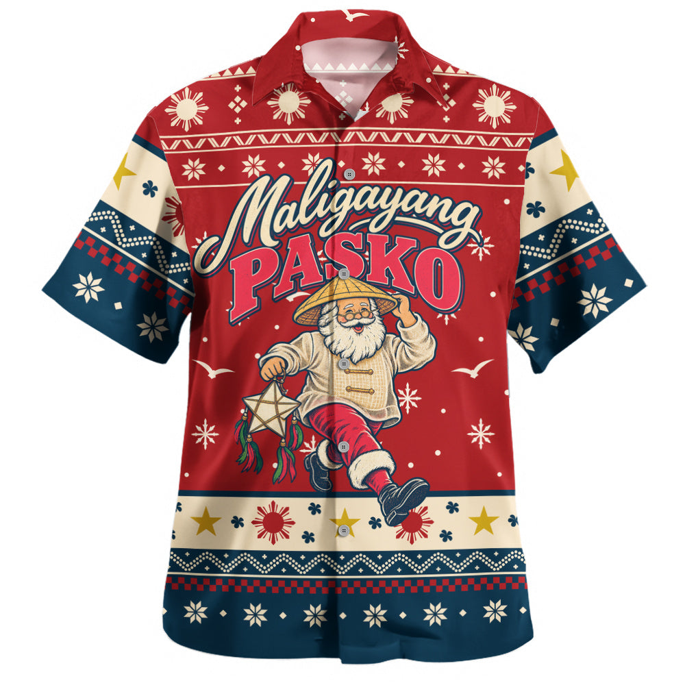 Philippines Filipinos Hawaiian Shirt Ugly Christmas Maligayang Pasko Filipino Santa Claus