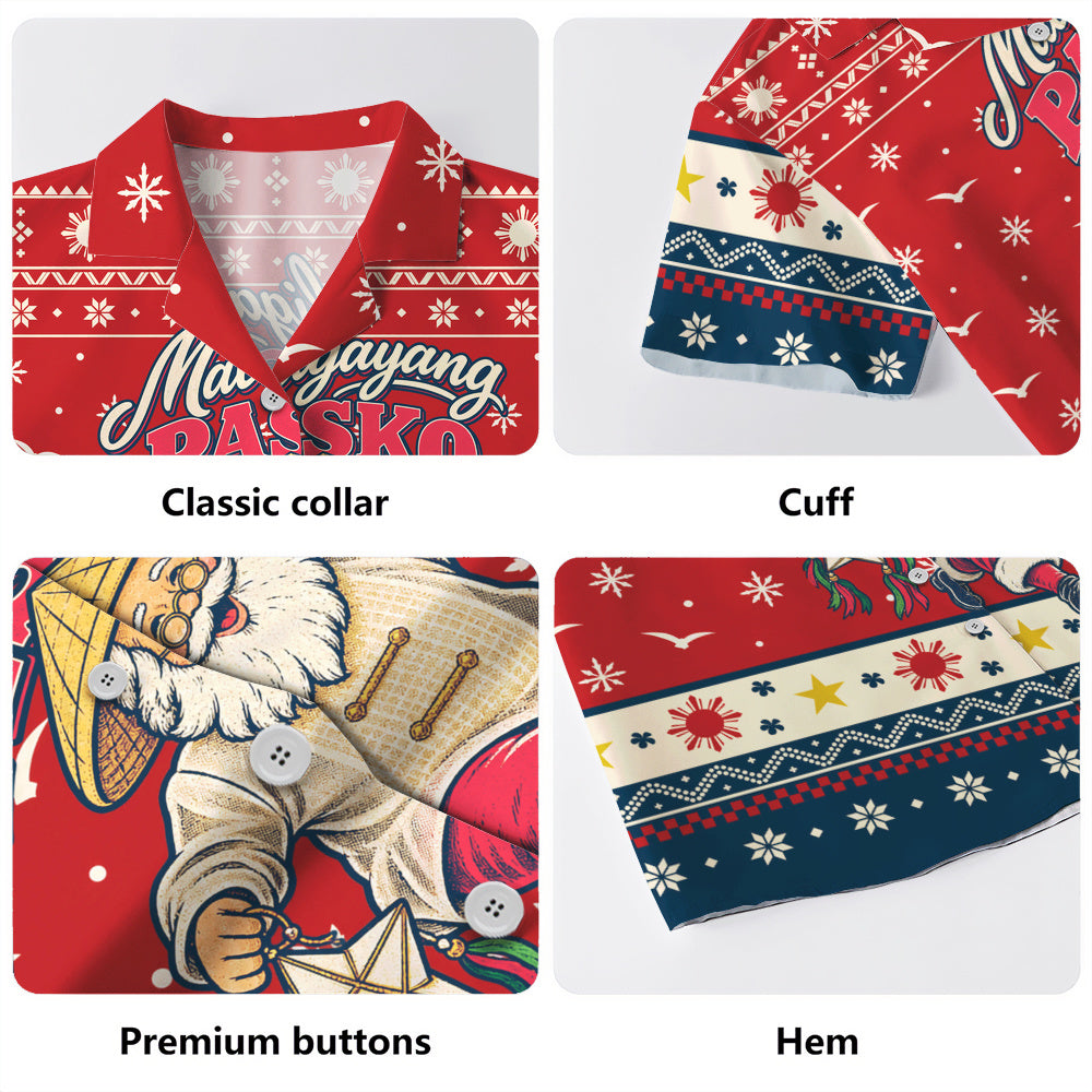 Philippines Filipinos Hawaiian Shirt Ugly Christmas Maligayang Pasko Filipino Santa Claus