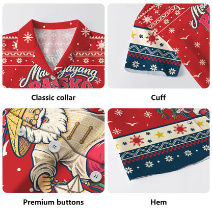 Philippines Filipinos Hawaiian Shirt Ugly Christmas Maligayang Pasko Filipino Santa Claus