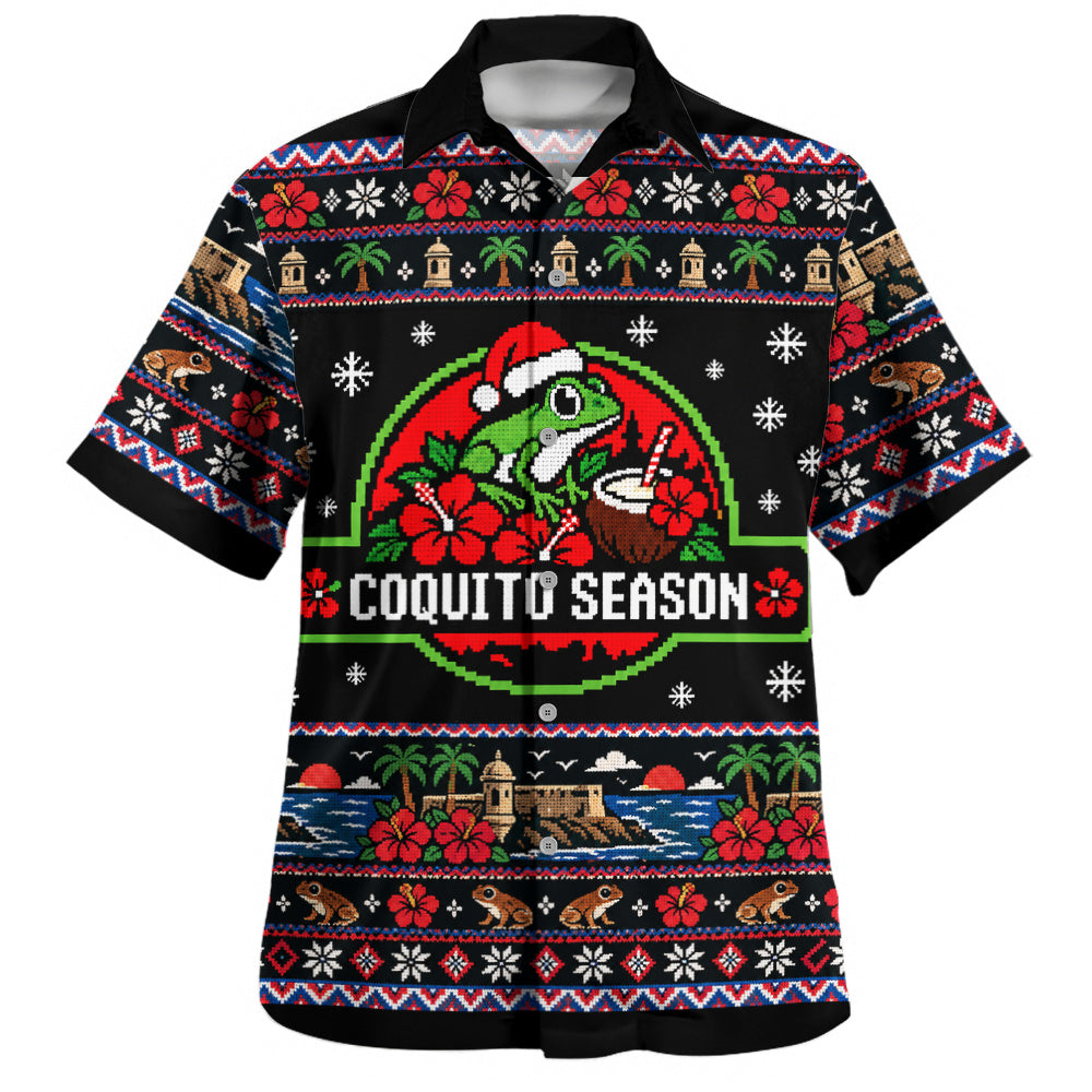 Puerto Rico Hawaiian Shirt Coquito Season Puerto Rico Christmas Ugly Style