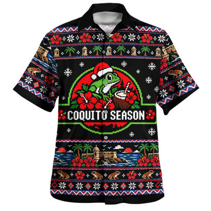 Puerto Rico Hawaiian Shirt Coquito Season Puerto Rico Christmas Ugly Style