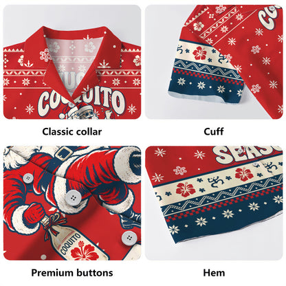 Puerto Rico Hawaiian Shirt Ugly Christmas Coquito Season Puerto Rico Santa