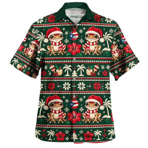 Puerto Rico Hawaiian Shirt Coquito Season Pattern