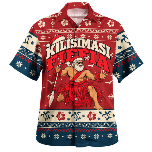 Tonga Hawaiian Shirt Ugly Christmas Kilisimasi Fiefia Tongan Warrior Santa