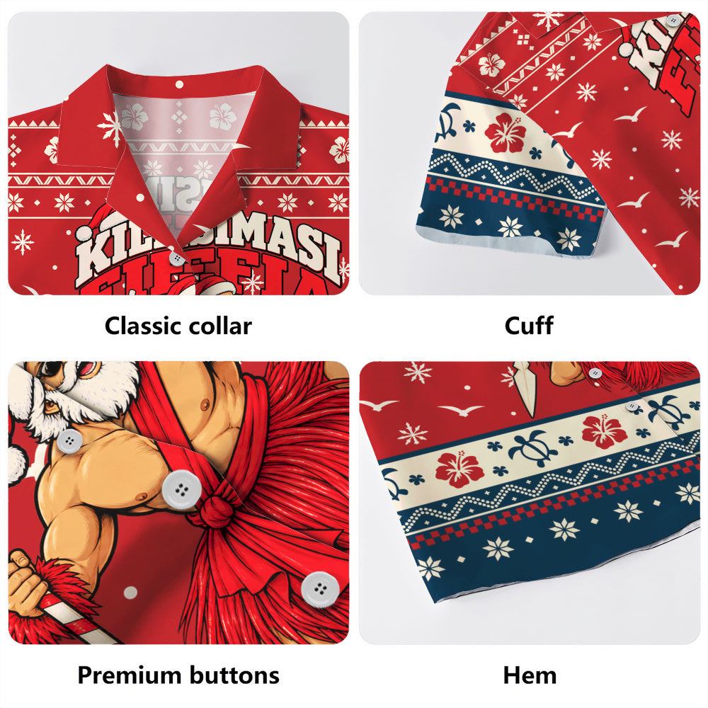 Tonga Hawaiian Shirt Ugly Christmas Kilisimasi Fiefia Tongan Warrior Santa