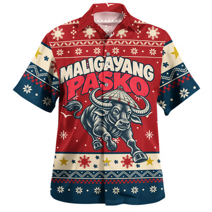 Philippines Filipinos Hawaiian Shirt Ugly Christmas Maligayang Pasko Filipino Carabao