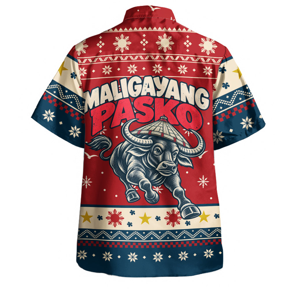 Philippines Filipinos Hawaiian Shirt Ugly Christmas Maligayang Pasko Filipino Carabao