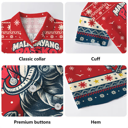 Philippines Filipinos Hawaiian Shirt Ugly Christmas Maligayang Pasko Filipino Santa Carabao