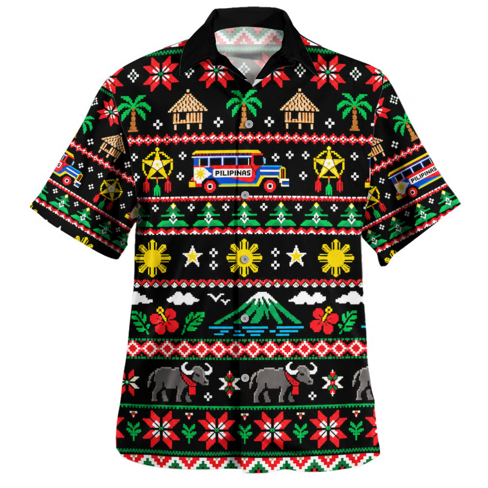 Philippines Filipinos Hawaiian Shirt Maligayang Pasko Pattern Style