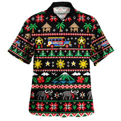 Philippines Filipinos Hawaiian Shirt Maligayang Pasko Pattern Style