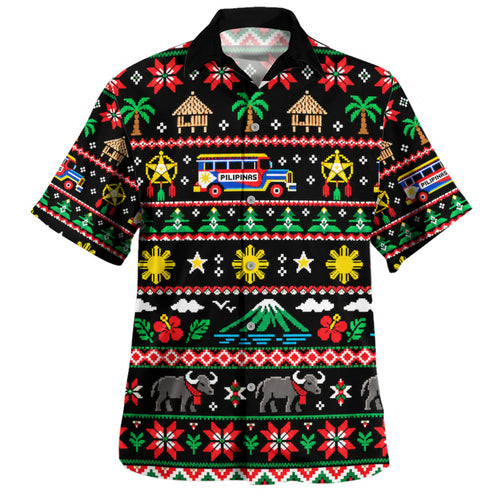 Philippines Filipinos Hawaiian Shirt Maligayang Pasko Pattern Style
