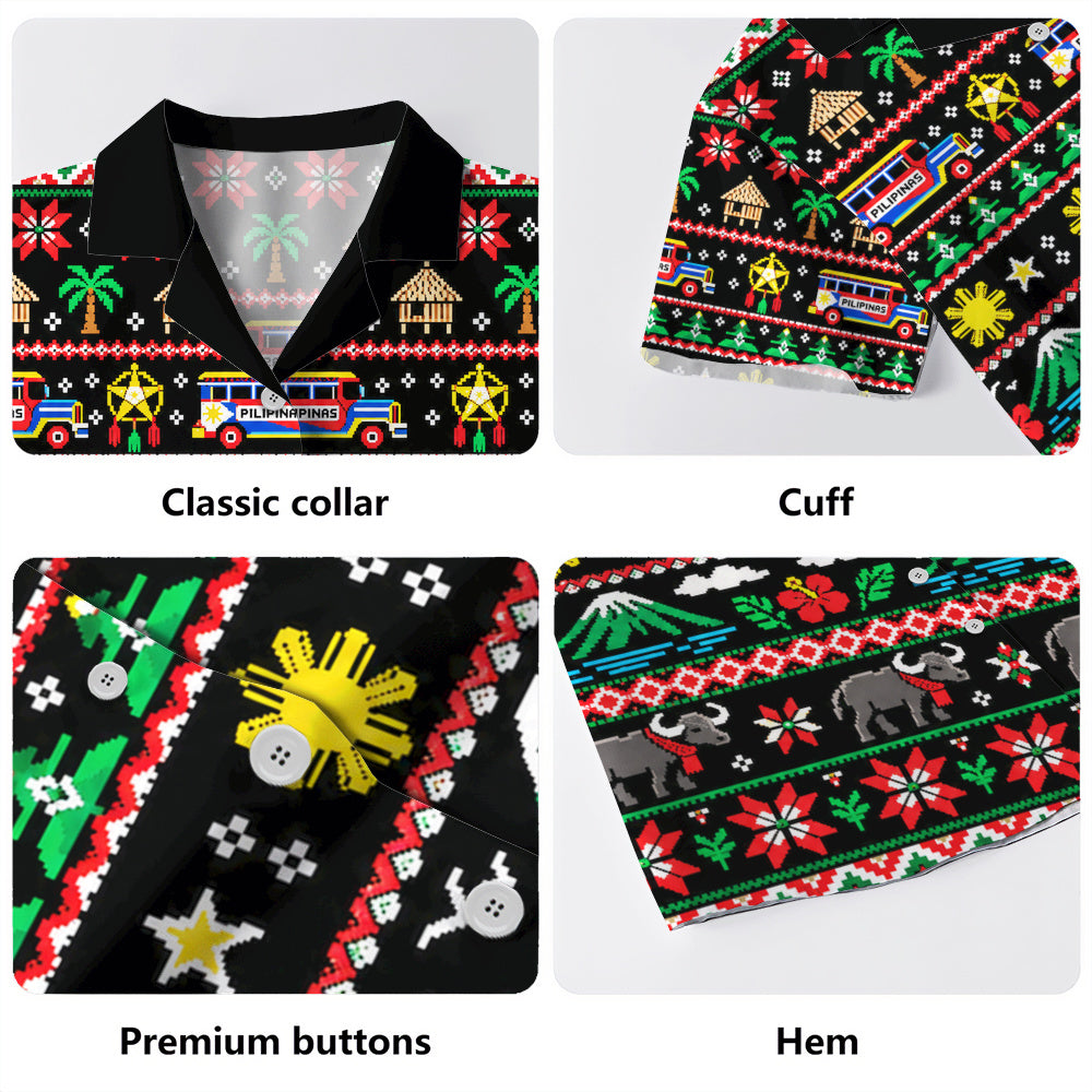 Philippines Filipinos Hawaiian Shirt Maligayang Pasko Pattern Style