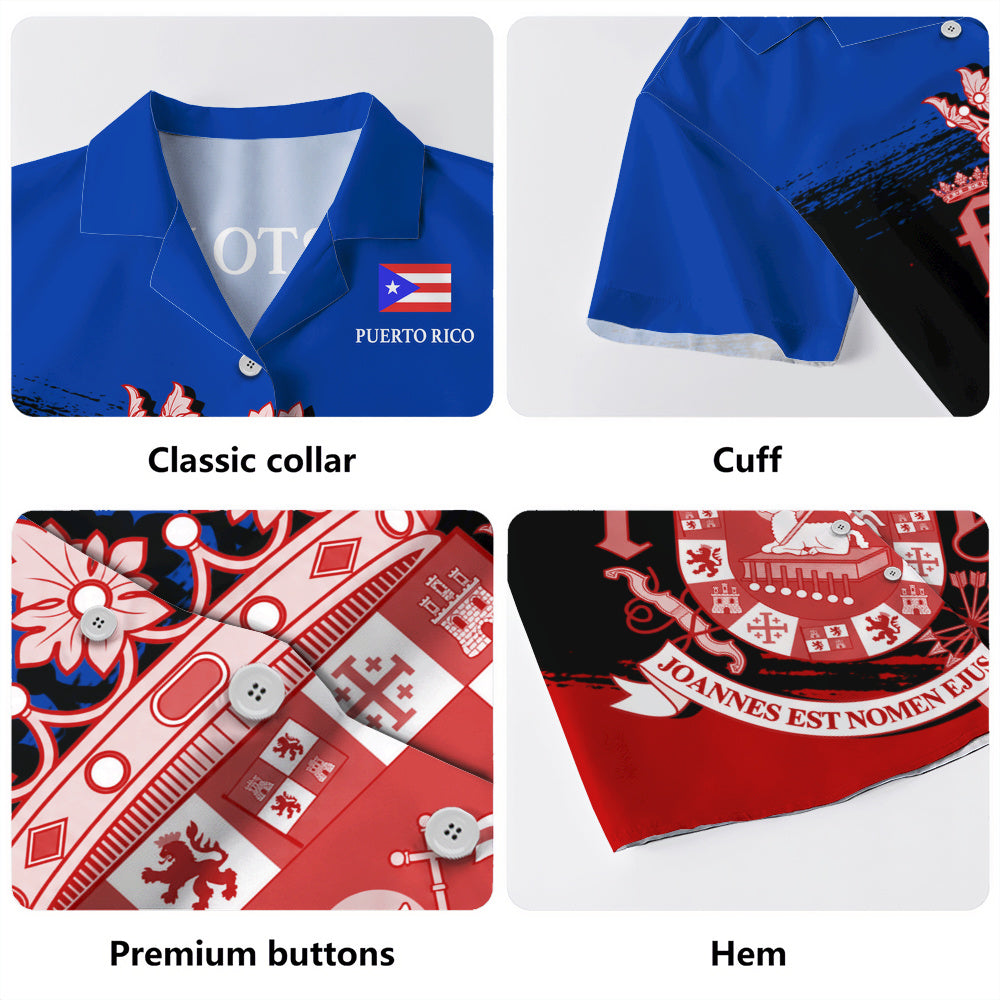 Puerto Rico Hawaiian Shirt Coat Of Arms Pride Style
