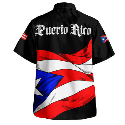 Puerto Rico Hawaiian Shirt Coqui Flag Boricua Heritage