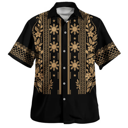 Philippines Filipinos Hawaiian Shirt Sampaguita With Eagle Sun Filipino Heritage