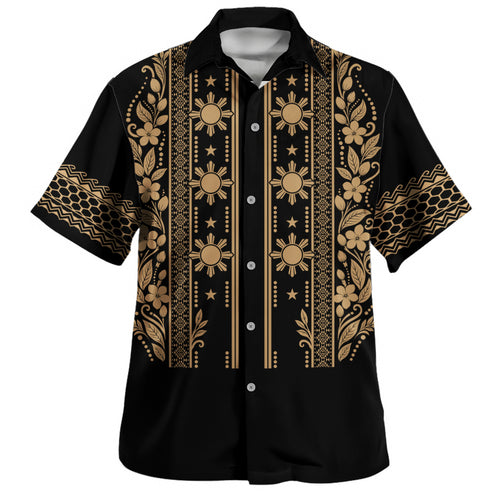 Philippines Filipinos Hawaiian Shirt Sampaguita With Eagle Sun Filipino Heritage
