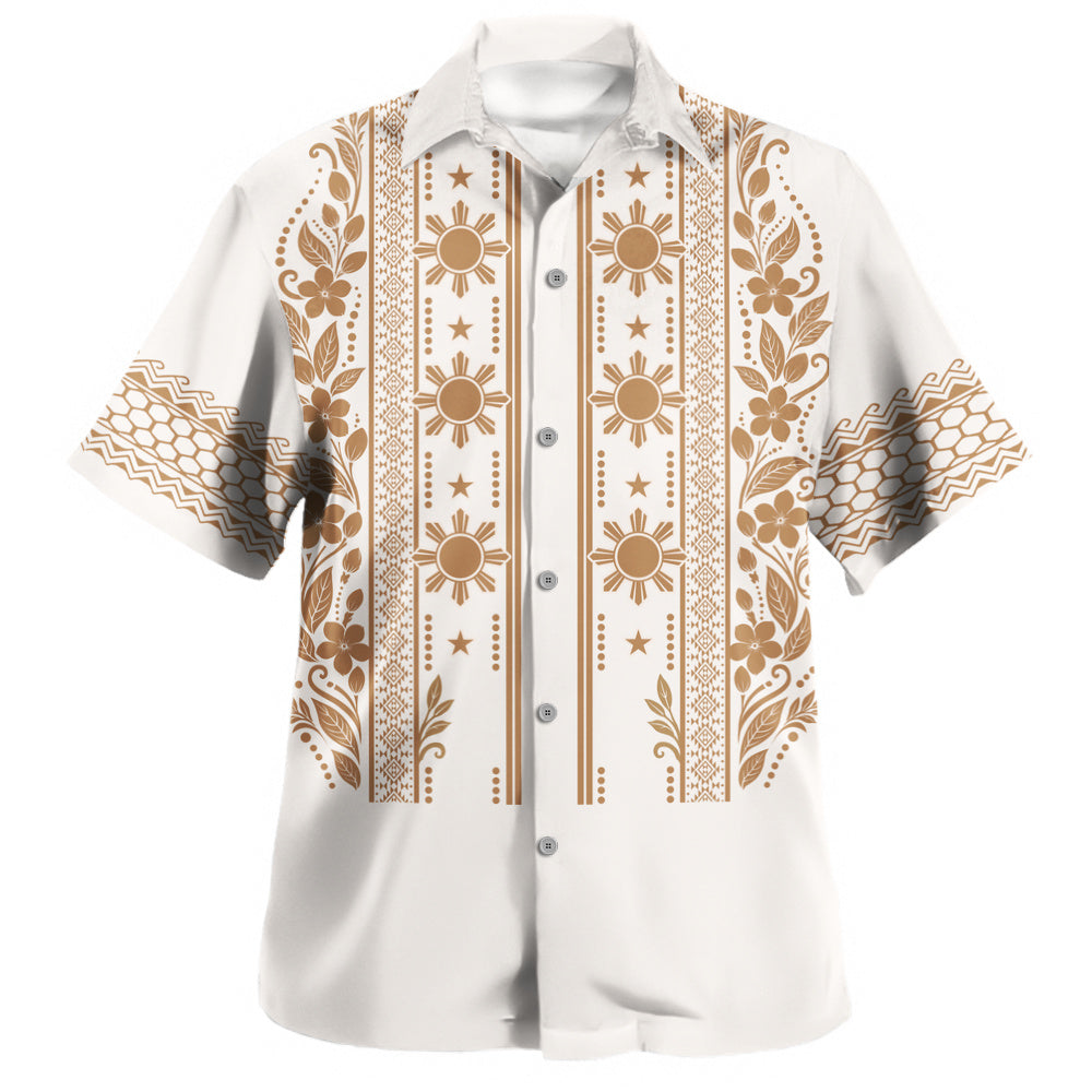 Philippines Filipinos Hawaiian Shirt Sampaguita With Eagle Sun Filipino Heritage
