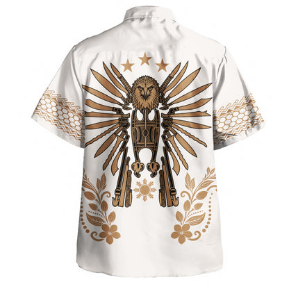 Philippines Filipinos Hawaiian Shirt Sampaguita With Eagle Sun Filipino Heritage