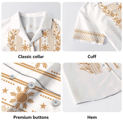 Philippines Filipinos Hawaiian Shirt Sampaguita With Eagle Sun Filipino Heritage