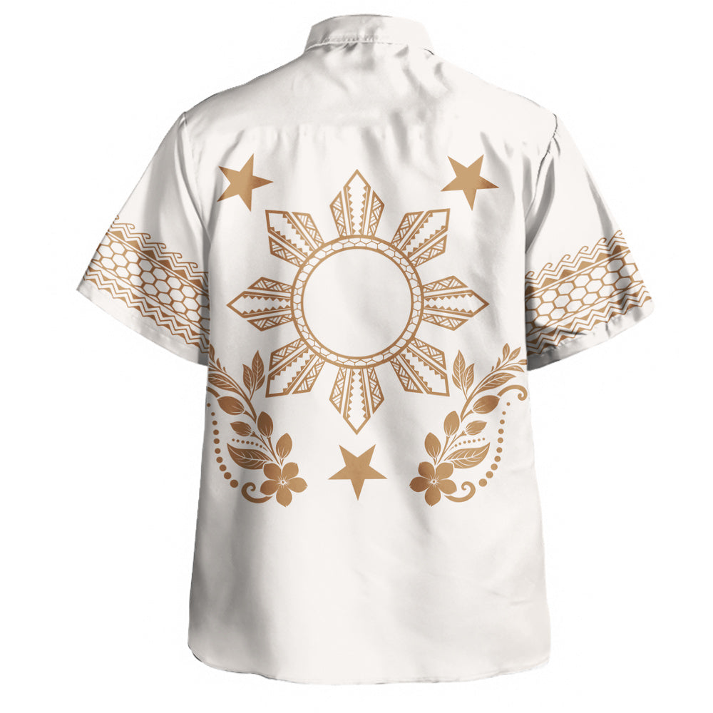 Philippines Filipinos Hawaiian Shirt Sampaguita Sun Filipino Heritage